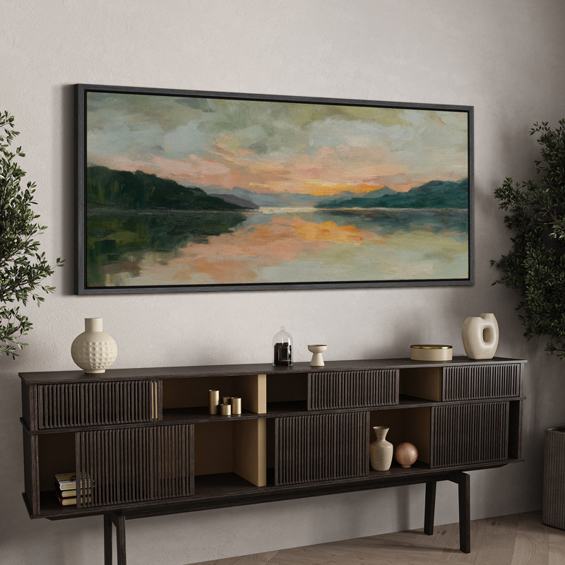 Grande impression sur toile encadrée, impression de paysage abstrait pour la décoration intérieure moderne, Noir