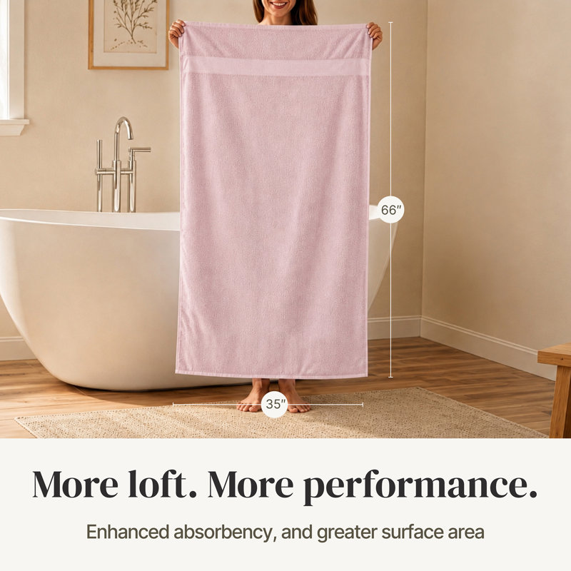 Modern Threads 4-Pack SpunLoft™ Bath Sheet Set, Blush
