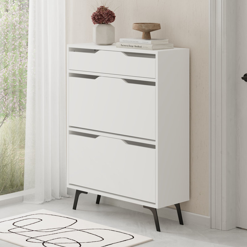 SHOE CABINET - WHITE, White