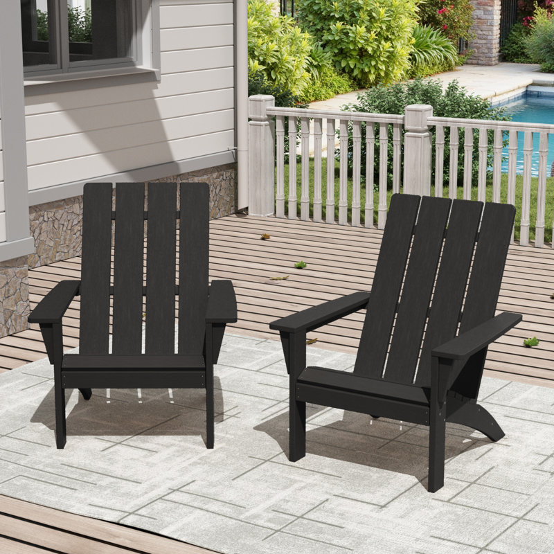 Danese 2-Piece All-Weather HDPE Adirondack Chair, Black