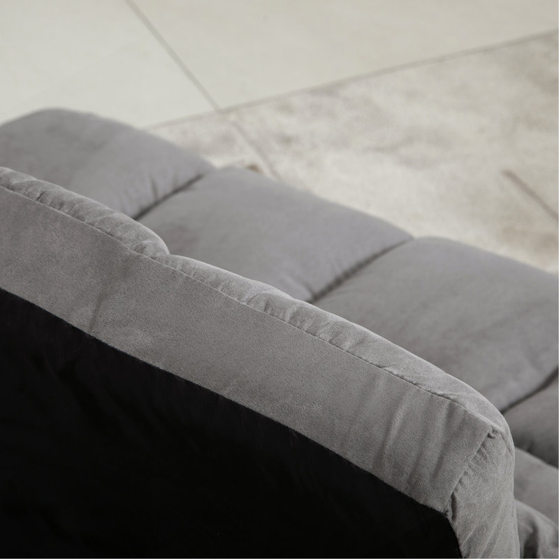 Fauteuil convertible, Tissu gris foncé,  H 23,5 po x l 40,25 po x P 28,75 po