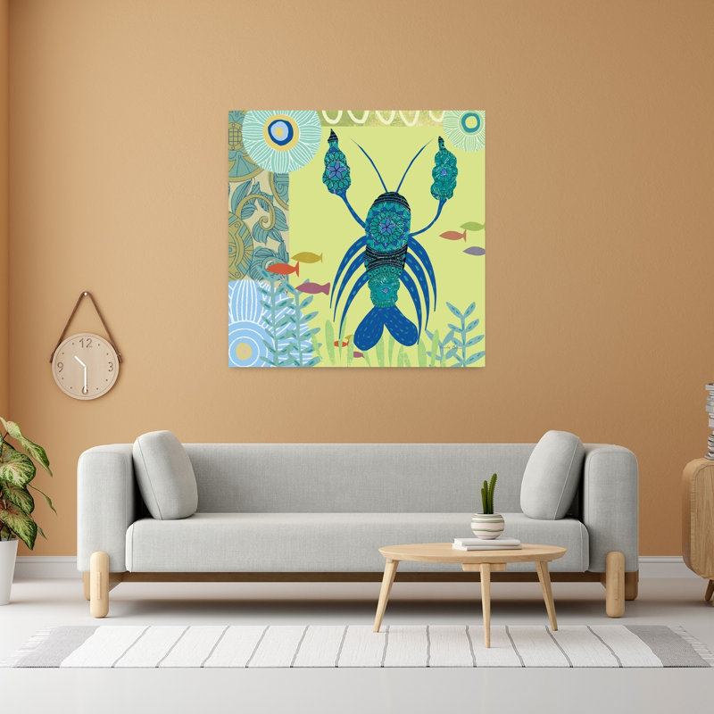 Monde sous-marin I, poisson, homard, art côtier, H 48 po x l 48 po