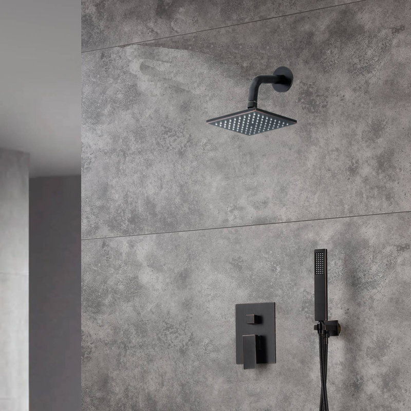 Pomme de douche réglable avec valve brute, Bronze huilé