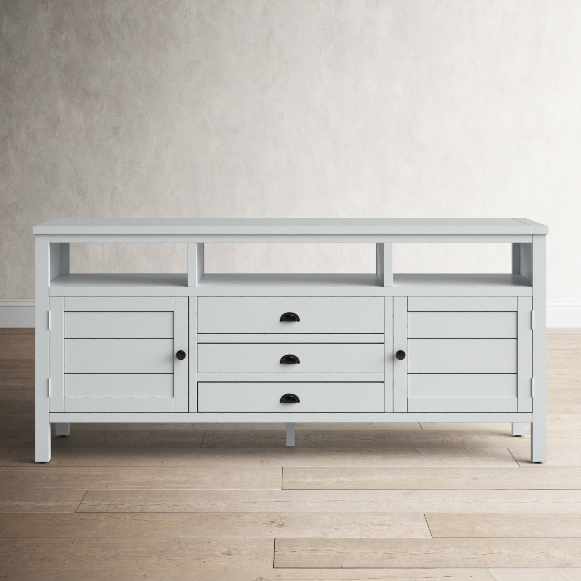 Castile Media Console, Weathered White, 70"