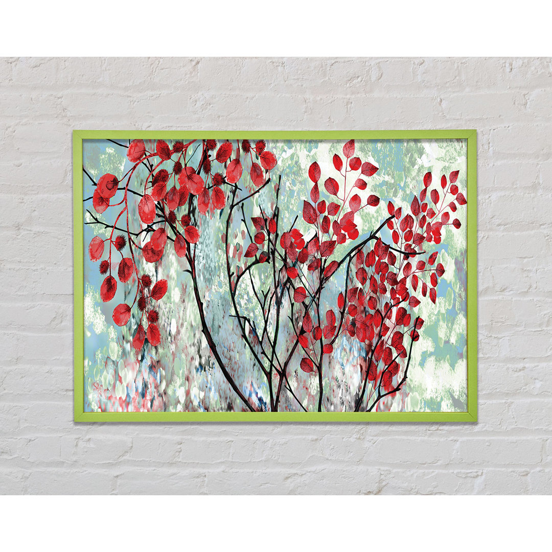 Gerahmter Kunstdruck Feivel Red Leaves Winter