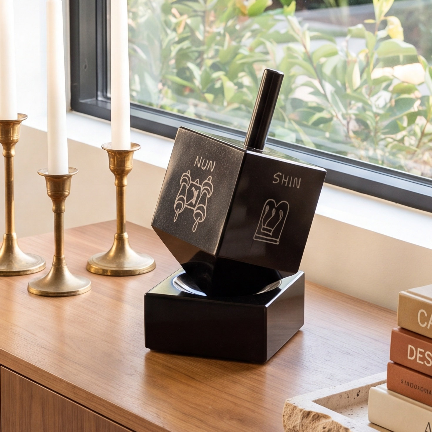 Marble Dreidel on Base