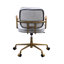Siège en cuir fleur rétro blanc rétro - fonctionnel et luxueux, pivotant à 360 degrés, coussin épais de 3 po, densité de mousse D6,5, gris antique et gris, base à 5 avec siège de bureau