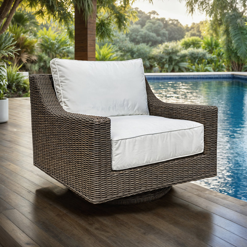 Chaise berçante pivotante pour l'extérieur Nautilus - Tissu sable