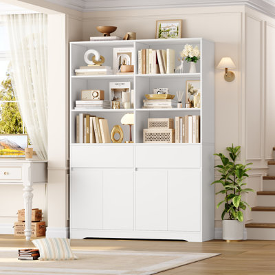 47.2" W Tall Bookshelf And Bookcase, 6 Tier Bookcase For Home Office, Living Room