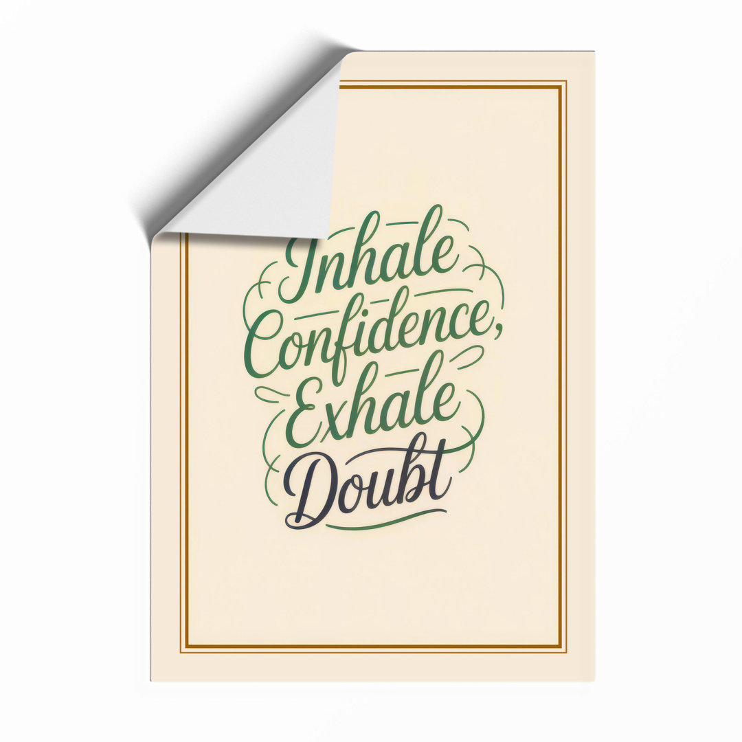 Inhale Confidence Exhale Doubt Typography - Framed Print
