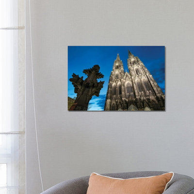 Kreuzblume in Front of the Cologne Cathedral, North Rhine-Westphalia, Germany 1 Piece Wrapped Canvas Wall Art