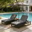 Méridiennes de patio réglables, chaise longue moderne en bois d'acacia