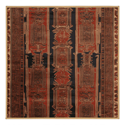 Machine Washable Art Deco Brown Area Rug