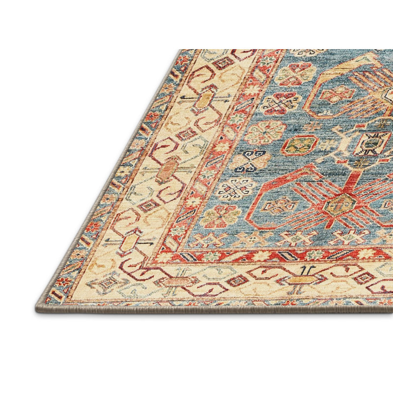 Tapis oriental crème / bleu, Rectangle 8 pi x 10 pi