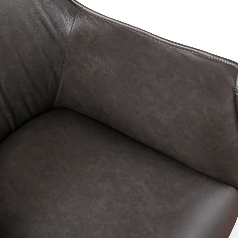 Fauteuil de 33 po de large Nagelly, Tissu brun, Noir