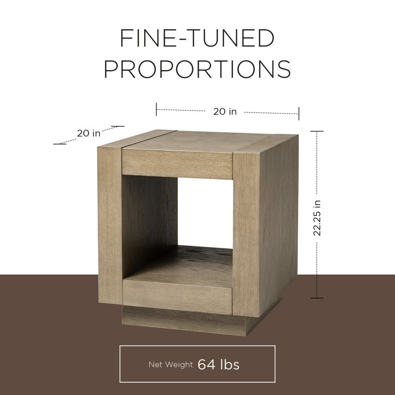 Artemis Refined Grey Wooden Side Table with Shelf Storage