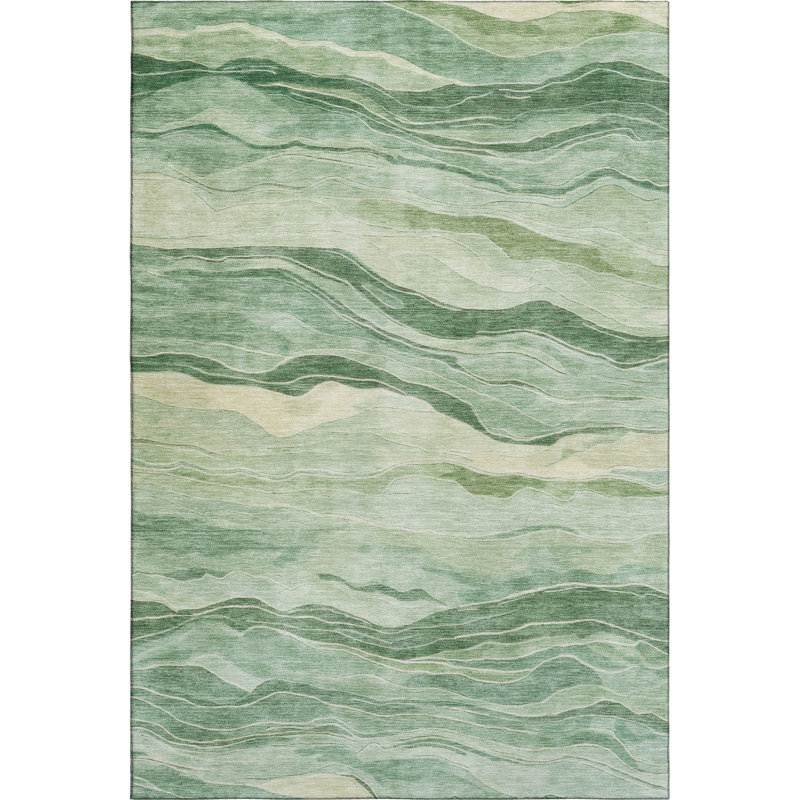 Premium Machine Washable Alijah AMF1246 Stripes Rug, Rectangle 10' x 14'