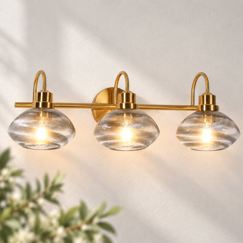 Allicia 3-Light Dimmable Smoky Glass Vanity Light