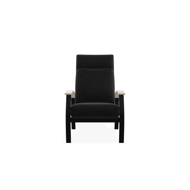 Chaise de patio inclinable avec coussins Askar, Tissage uni ardoise coulée Sunbrella®, Désert P60, Noir texturé
