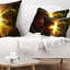 Fractal Hoops - Coussin imprimé abstrait