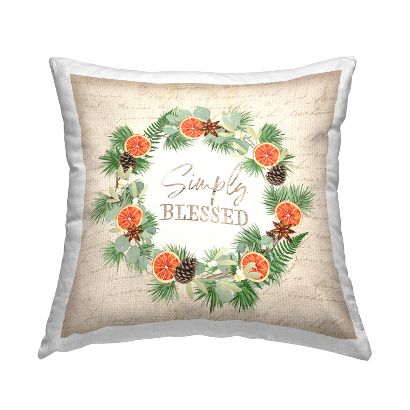 Design de coussin décoratif simplement avec couronne de plantes rustique Pinecone par Jennifer Pugh