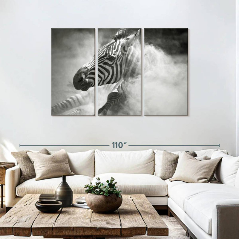 Brampt Dusty Zebra, 48" H x 74" W