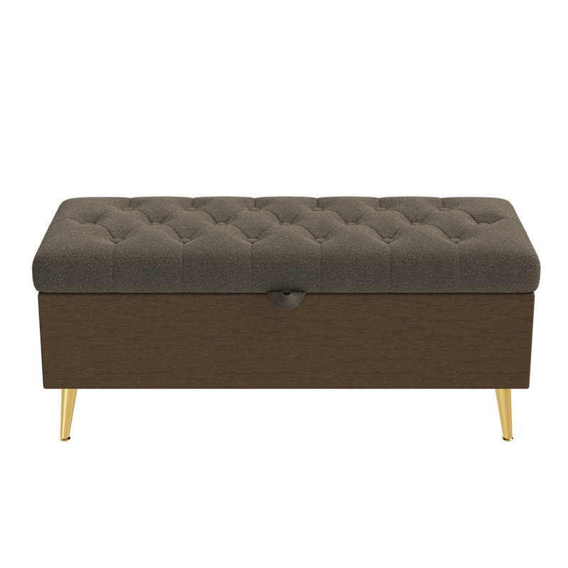 Banc de rangement avec repose-pieds Modern Modern, Café