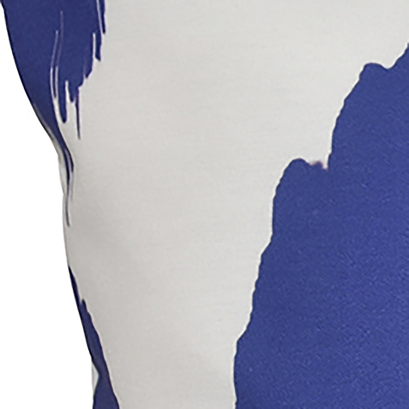 Abstract Ikat Outdoor Reversible Throw Pillow, 18" H x 18" W, Dazzling Blue