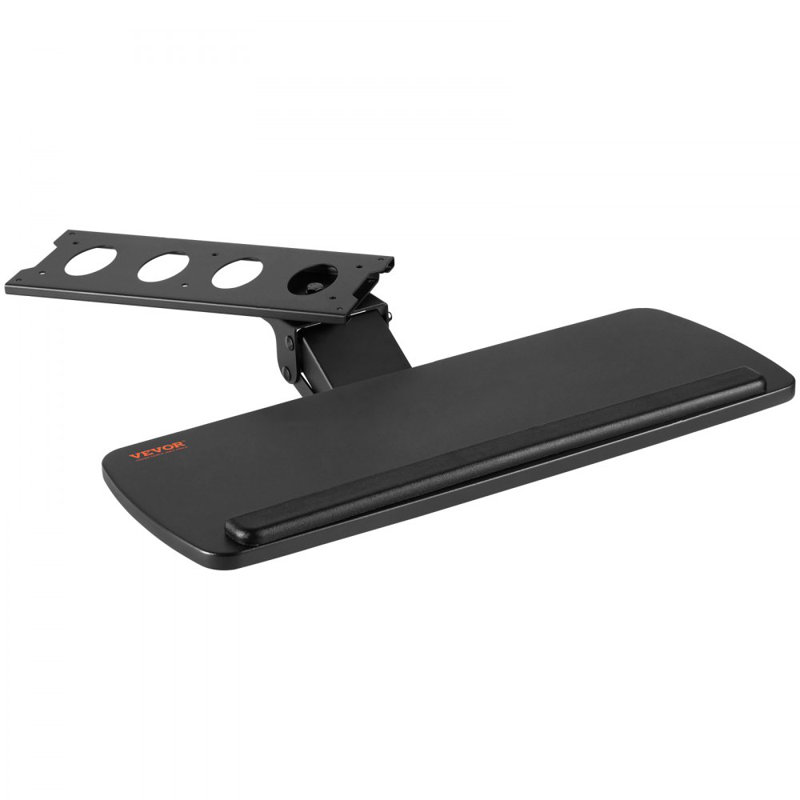 Keyboard Tray under Desk Adjustable Height, Height and Angle Adjustable under Desk Keyboard Tray Slide out, Large 25x9.8 inch Keyboard Holder under Desk for Typing in Home, Office Work