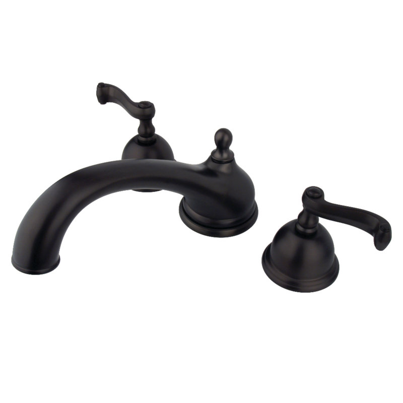 Kingston Brass Two-Handle 3-Hole Deck Mount Roman Tub Faucet, Oil Rubbed Bronze