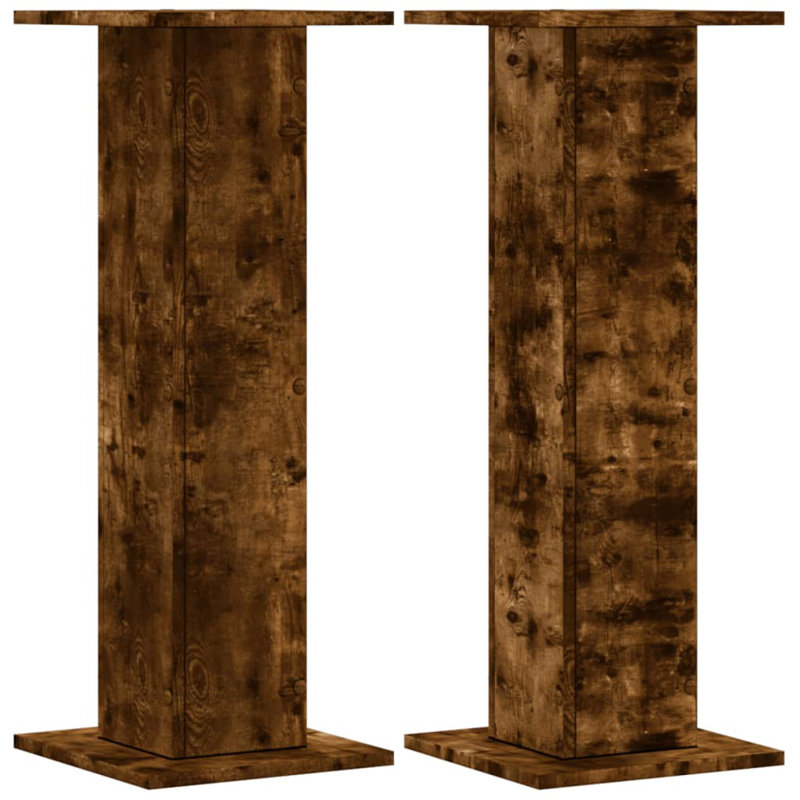 Speaker Stands 2 Pcs 11.8X11.8X31.5" Engineered Wood, Smoked Oak
