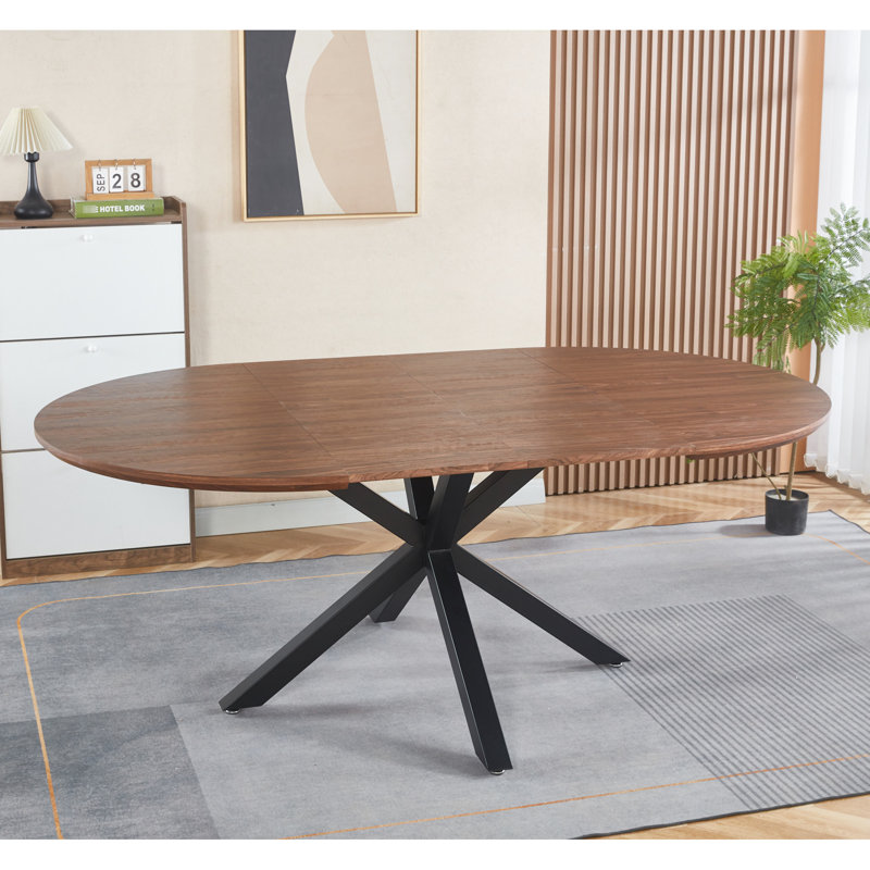 Table de bureau avec caractéristique extensible, plateau et pieds en métal, 120/160 / 200X120x75cm, teinte noyer, teinte de travail précise, finition soignée