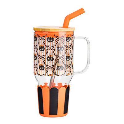 10 Strawberry Street Halloween Adria Hydration Travel Tumbler, Jack o'Lantern Coquette