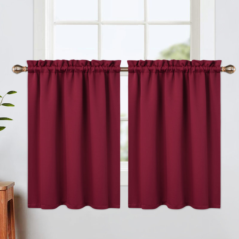 Blackout Curtain Panel Pair, Red, 26"*30"