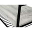Banc de rangement rectangulaire gris en stratifié de 42 po avec tiroirs en métal noir pour chevilles de vestibule