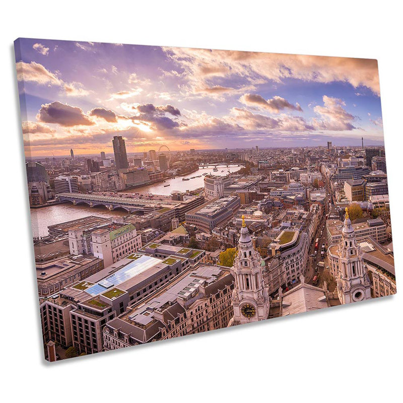 Skyline London Cityscape - Wrapped Canvas Print, 50.8cm H x 76.2cm W x 2cm D