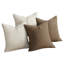 Ensemble de 4 housses de coussin, lin naturel 18 x 18 po, 2 kaki / 2 café-124323939
