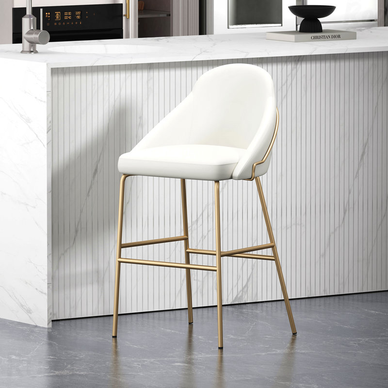 Tabouret de bar pour patio extérieur, Naturel, Blanc