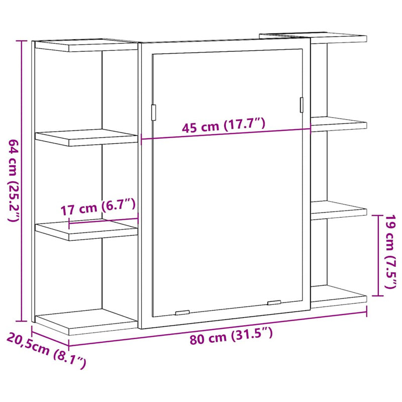 Avrion Bathroom Cabinet, Old Wood