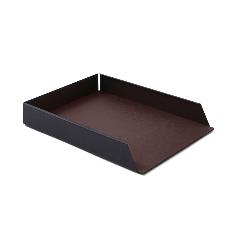 Ambry Metal Paper Organiser, Dark Brown