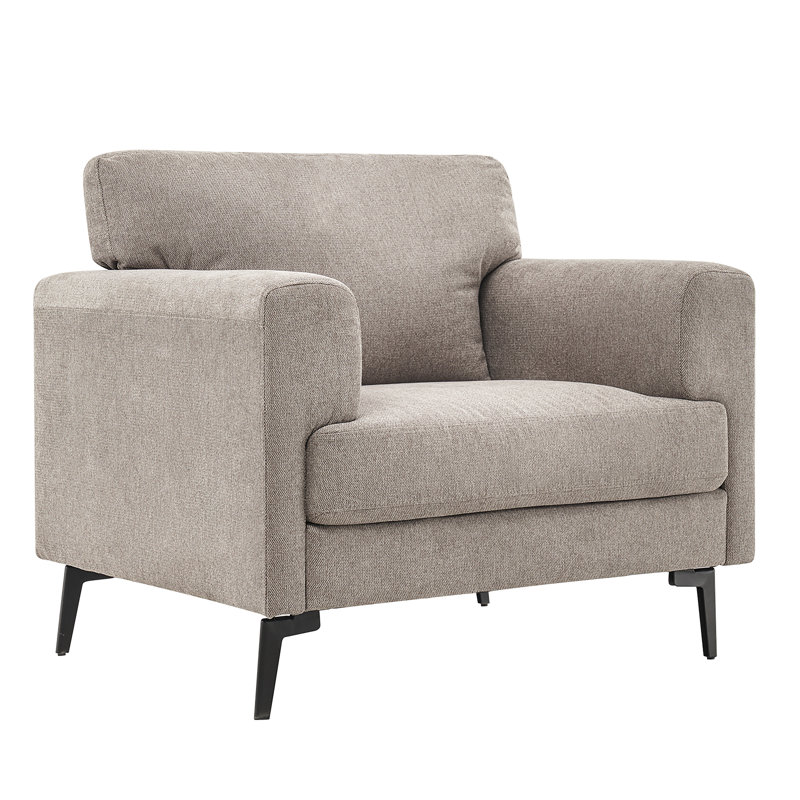 Blannie Upholstered Accent Chair, Brown Linen Blend