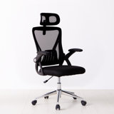 Ergonomic Mesh Office Swivel Chair With Lumbar Support, Headrest And Flip-Up Armrests