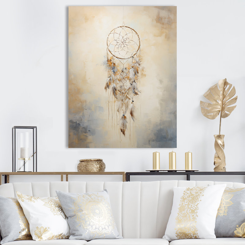 Thread of Dreams Blue Dreamcatcher I sur impression sur toile, Toile tendue, H 40 po x l 30 po