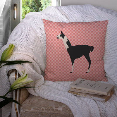 Llama Check Outdoor Throw Pillow
