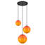 Suspension moderne à 3 lumières noir mat avec lustre en verre dégradé coucher de soleil