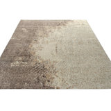 Distressed Homage Hand Knotted Wool Abstract Area Rug