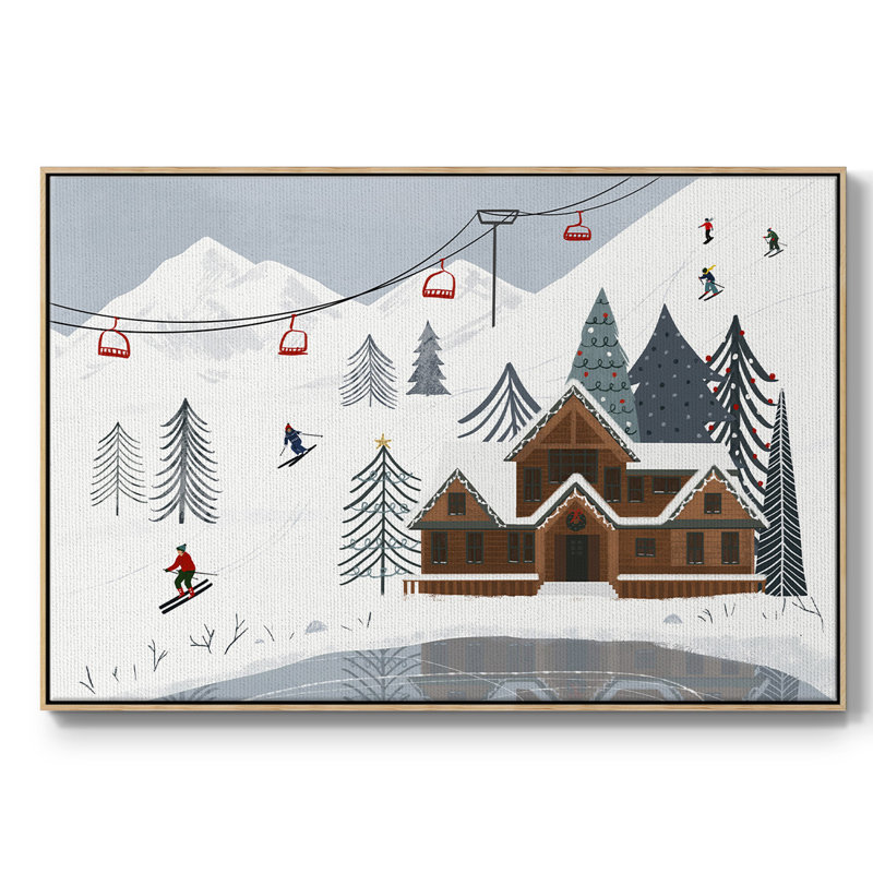 Collection «Ski Slope», toile tendue avec châssis en A, H 25 po x l 37 po x P 2 po, Naturel