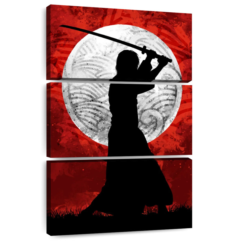 Leisha Samurai Moon Red, 65" H x 42" W