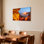 Sunset Over Canyon Landscape Canvas Wrapped Wall Art Oil Painting Print Set Of 1