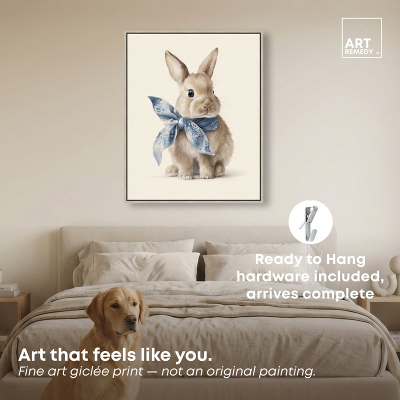 Toile Rabbit II, reproduction sur toile encadrée par Art Remedy, cadre en chêne naturel, 30 x 36, 31"H x 37"W
